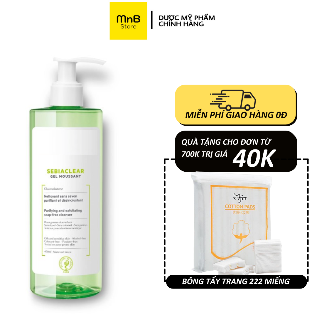 Sữa rửa mặt SVR Sebiaclear Gel Moussant cho da dầu mụn nhạy cảm 400ml – Hàng Chính Hãng Pháp