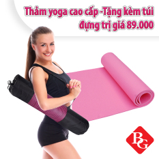 BG Thảm tập Yoga cao cấp Thái Lan loại dày 6mm TPE tặng kèm 1 túi đựng thảm