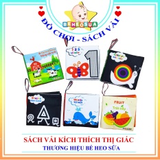 Combo 6 cuốn sách vải kích thích thị giác song ngữ Anh Việt cho bé