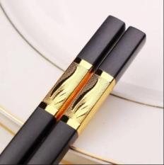 [HÀNG TỐT] Combo 10 đôi đũa ăn hợp kim đầu bọc vàng phong cách Nhật Bản