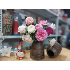 Bình hoa gốm Bát Tràng,chuông mini cao 15 cm