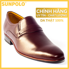 Giày Tây Nam Da Bò Thủ Công SUNPOLO SUMU8003 (Đen, Nâu, Đỏ)