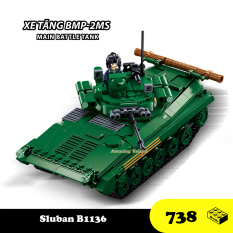 Đồ chơi Lắp ráp Xe tăng BMP-2MS, Sluban B1136 xoay 3 mô hình, Xếp hình thông minh, Mô hình xe tăng [738 mảnh]