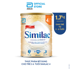 [Giảm 70K đơn 999K] Sữa bột Similac 4 1.7Kg đột phá dinh dưỡng 5G mới cho trẻ từ 2-6 tuổi miễn dịch khỏe nhanh trí tựa “5G”