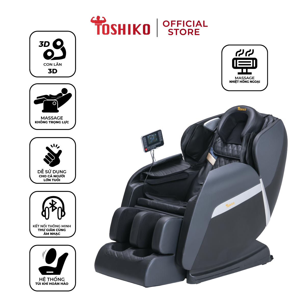 [TRẢ GÓP 0%] [Quà tặng trị giá 1,3TR] Ghế massage toàn thân công nghệ Nhật Bản cao cấp Toshiko T21...