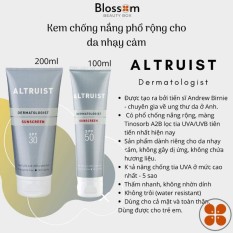 Kem chống nắng Altruist Dermatologist suncreen spf50 100ml | full 100ml spf50, chiết xuất từ các thành phần lành tính, an toàn cho da, cam kết hàng như mô tả