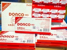 [TEM CHỐNG GIẢ] Lưỡi Dao Cạo Dorco HQ Hộp 100 Lưỡi Lam Dorco Đỏ
