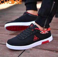 (Hàng Mới Về)Giày Lười Nam Màu Đỏ Đen/Giày Mọi Sneaker Họa Tiết Tam Giác Phá Cách 0601