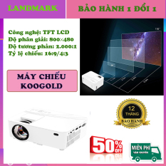 Máy Chiếu Thông Minh Koogold – Kết nối trực tiếp Điện thoại, bắt Wifi Bluetooth, Máy Chiếu Cao Cấp Phiên Bản Mới 2019, Máy Chiếu Mini LCD Hình ảnh sắc nét kết nối điện thoại không cần dây. Bảo hành 2 năm