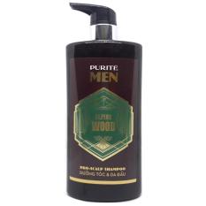 Dầu Gội Cao cấp Purite Men Hương Gỗ nồng nàn 650ml dưỡng tóc & da đầu Purite By Provence
