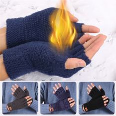 Okdeals ấm mùa đông nam writting đàn hồi Găng Tay Nửa Ngón găng tay lái xe găng tay không ngón dệt kim