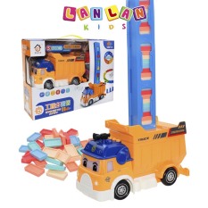 Đồ chơi ô tô xếp domino chạy pin dành cho bé
