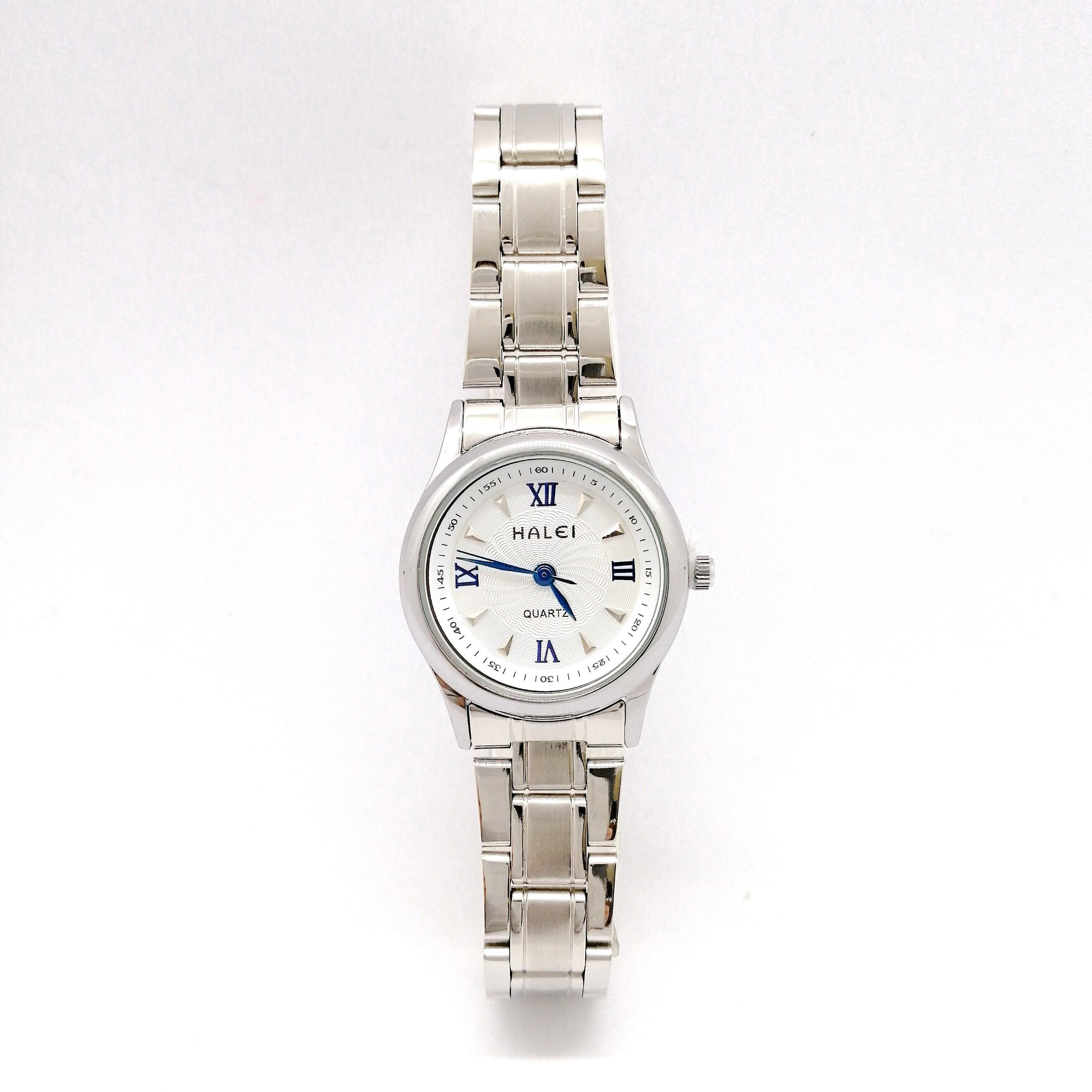 Đồng hồ Nữ Halei 4849 dây thép không gỉ ( HL489 Dây trắng - TẶNG 1 vòng tỳ hưu phong...