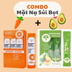 Combo 2 Hộp Mặt Nạ Sủi Bọt Cà Rốt Và Mặt Nạ Sủi Bọt Bơ Giúp Thải Độc Trắng Da Hiệu Quả