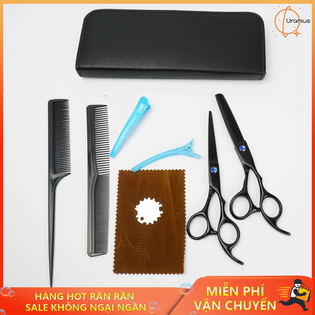 Bộ kéo cắt tóc chuyên nghiệp, Bộ cắt tỉa tóc cao cấp, Bộ 1 đôi kéo cắt, kéo tỉa chuyên...