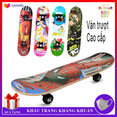 Ván trượt Thể thao cho trẻ em Skateboard từ 2 – 6 tuổi, chất liệu gỗ phong ép cao cấp, hình siêu nhân và nhiều hình cho bé