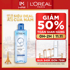 Nước tẩy trang đa năng 3-in-1 L’Oreal Paris Micellar làm sạch sâu 400ml (xanh dương đậm)