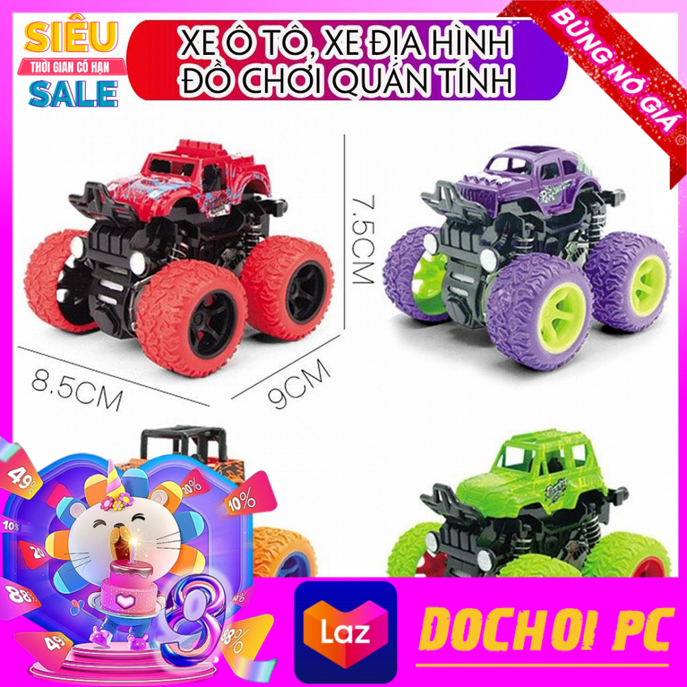 Xe ô tô xe địa hình đồ chơi quán tính bánh đà cho bé nhiều màu sắc (ngẫu nhiên) chất liệu nhựa an toàn cho bé