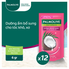Bộ 12 gói dầu gội kèm dầu xả Palmolive Dưỡng Ẩm bổ sung từ sữa dừa & protein 6gx12