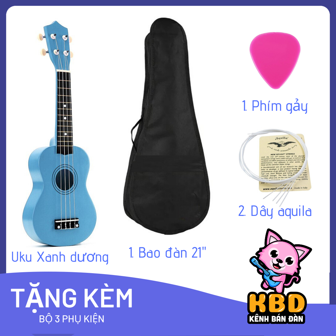 Đàn Ukulele Soprano gỗ + Tặng 4 phụ kiện – Kênh Bán Đàn (Nhiều màu)