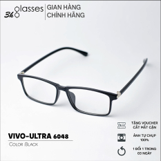 Kính cận nam nữ 3H.Glasses VIVO 6048 chất liệu nhựa dẻo, gọng kính kim loại, mắt kính gọng vuông phù hợp với nhiều khuôn mặt, kính Hàn Quốc có độ kính gọng nhựa mắt trong suốt kính thời trang giả cận