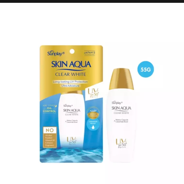 Sữa Chống Nắng Dưỡng Da Trắng Mịn Tối Ưu Sunplay Skin Aqua Clear White SPF50+ PA++++ (55g/25g)