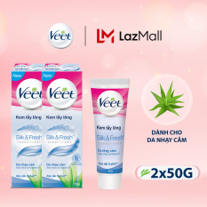 Combo 2 Kem tẩy lông cho da nhạy cảm Veet Silk Fresh 50g