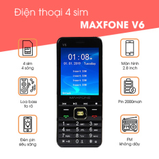 Điện thoại 4 sim MaxFone V6 nhỏ gọn màn hình 2.8 in pin 2000mah đèn pin siêu sáng