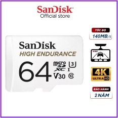 Thẻ nhớ SanDisk High Endurance 64GB microSDXC UHS-I C10 U3 V30, 100MB/s (kèm adapter) – siêu bền cho camera