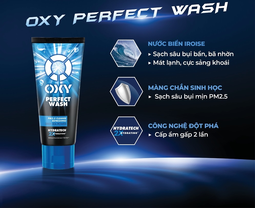 Sữa Rửa Mặt Oxy Perfect Wash tuýp 100g màu xanh dương