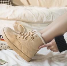 Boot nữ cao cổ – Bốt nữ lót lông đi du lịch ấm áp – Boots mùa đông buộc dây trẻ trung – Bốt nữ đẹp – Thuyleo