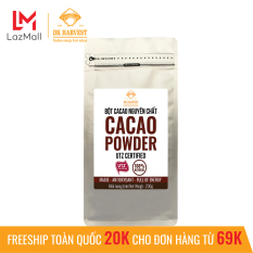 Bột Cacao nguyên chất cao cấp DK Harvest – Túi 200g – không đường, không pha trộn tạp chất, dễ tan, đậm đà