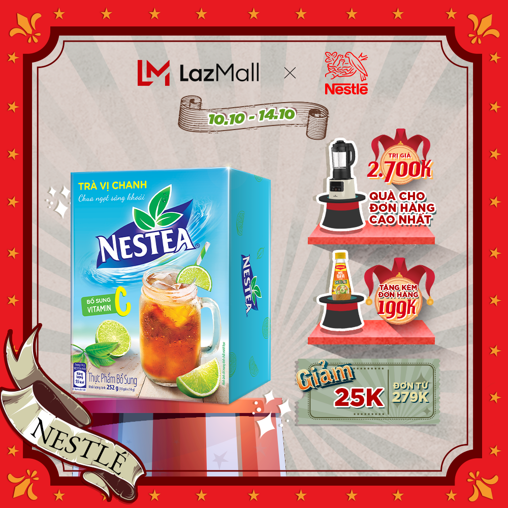 Trà chanh Nestea hộp (18 gói x14g)