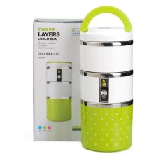 Hộp đựng đồ ăn giữ nhiệt 3 tầng Fourtech (Xanh)