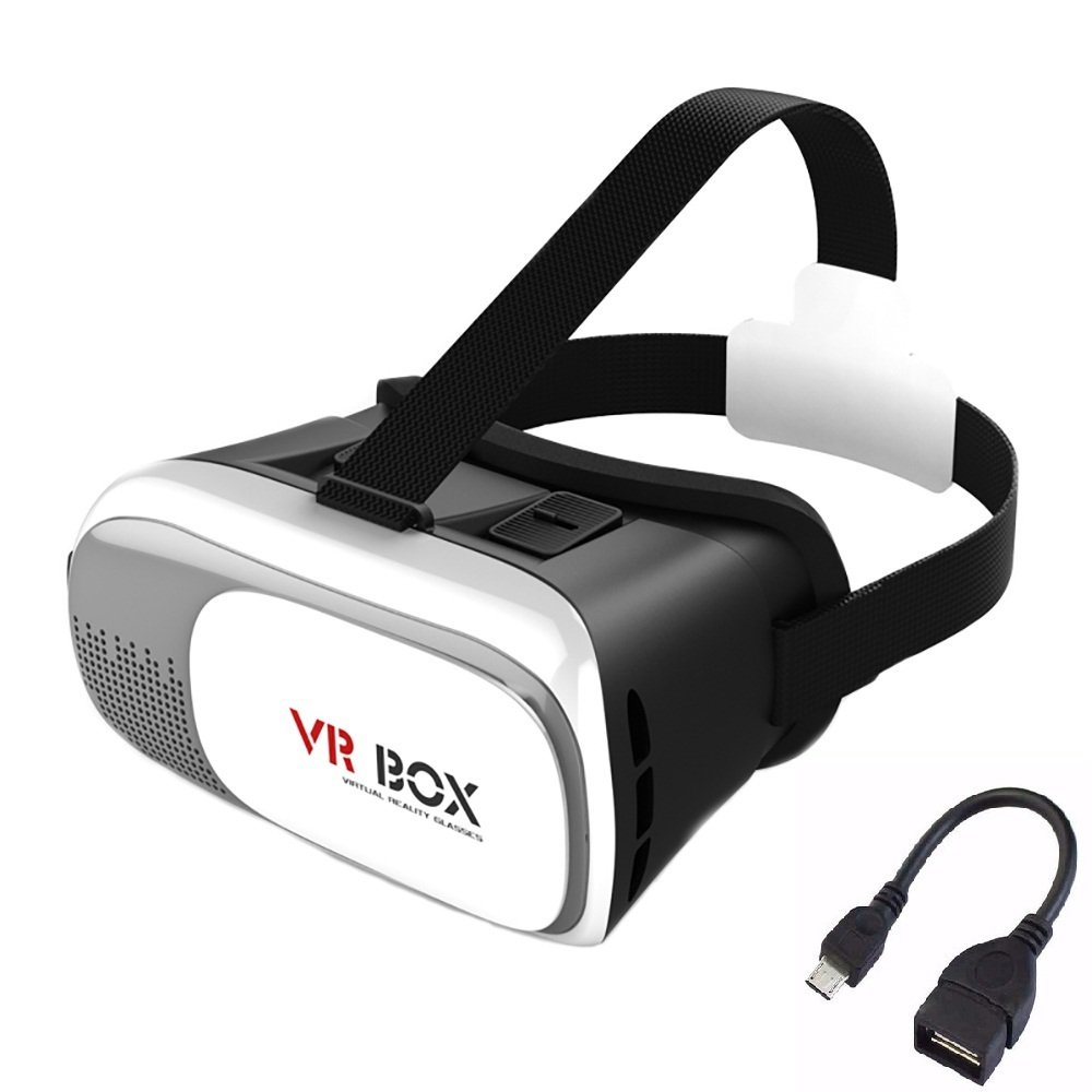 Kính thực tế ảo VR Box phiên bản 2 (Trắng đen) và Cáp OTG