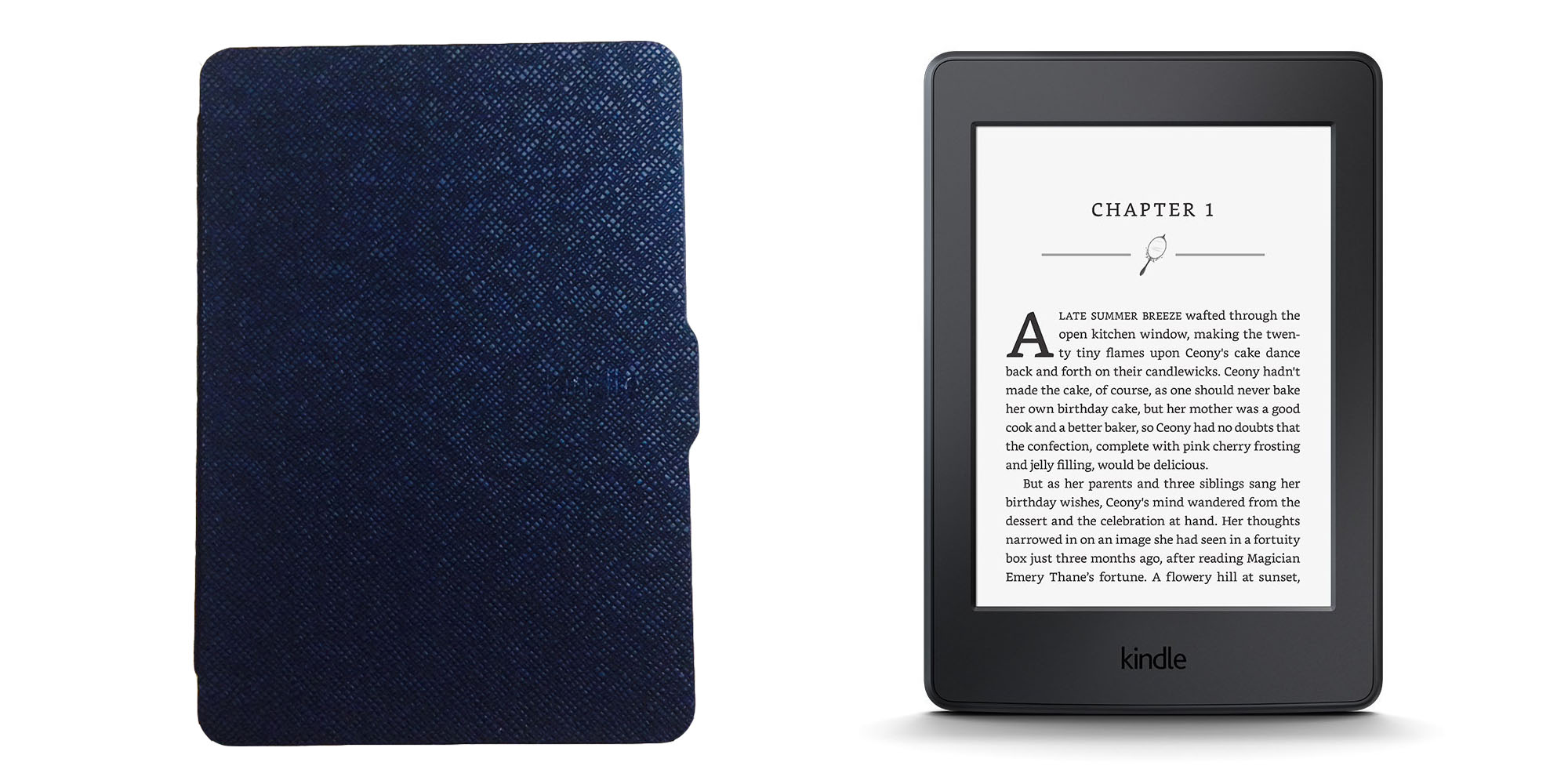 Máy đọc sách Kindle Paperwhite 2015 (Đen) + bao da (Đen)
