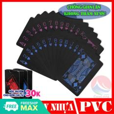 Bộ Bài Tây Nhựa Đen PVC Chống Thấm Nước, Chống Gian Lận, Chia Trộn Bài Dễ Dàng, Poker Đa Năng Chơi Bài…Ảo Thuật, Phi Bài, bộ bài tây mạ vàng, bộ bài tây ảo thuật, bộ bài tây plastic, tú lơ khơ bằng nhựa cuulongstore
