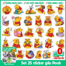 Set 30 sticker hình dán chống nước chủ đề gấu vàng Pooh dễ thương đáng yêu dán điện thoại, dán laptop, nón bao hiểm,…