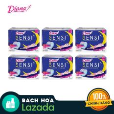 Bộ 6 gói Băng vệ sinh Diana SENSI ban đêm 29cm Gói 4 miếng