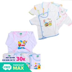 Combo Gồm 10 Áo Sơ Sinh vải Cotton thoáng mát Cho bé (5 áo tay ngắn + 5 áo tay dài) Hàng Việt Nam