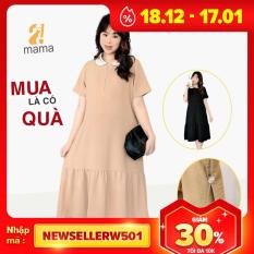 Đầm váy bầu dự tiệc 2MAMA giá rẻ đẹp dáng suông đuôi cá sang chảnh màu đen be – V19