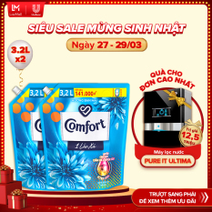 Combo 2 Túi Nước Xả Làm Mềm Vải Comfort Chăm Sóc Chuyên Sâu Đậm Đặc Một Lần Xả Hương Ban Mai (3.2l)