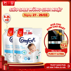 Combo 2 Nước xả vải Comfort Cho Da Nhạy Cảm Túi 3.2L – Phù hợp với cả em bé