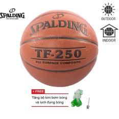 Bóng rổ Spalding TF250 All Surface Indoor/Outdoor Size 6 + Tặng bộ kim bơm bóng và lưới dựng bóng