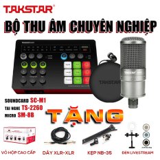 Combo Mic Thu âm chính hãng TAKSTAR Hát Karaoke Livestream Soudcard SC-M1 micro SM-8B tai nghe kiểm âm TS-2260 Bảo hành 12 tháng