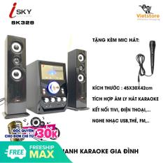 Dàn âm thanh tại gia – Dàn âm thanh giải trí đỉnh cao tại nhà – loa vi tính lớn hát karaoke âm thanh đỉnh cao có kết nối Bluetooth USB Isky – SK328 (Tặng kèm Micro hát)