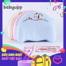 Gối chống bẹp đầu Memory Foam Babyupp. Gối đa năng cao cấp chống méo đầu, bẹp đầu, móp đầu, nghẹo cổ, còm lưng cho trẻ sơ sinh và em bé – Gối cao su non BABYUPP