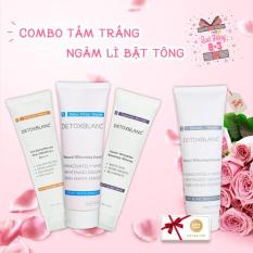 (Mua 3 tặng 1): Tắm trắng thải độc da 300ml + Ủ khóa trắng 300ml + Kem Body ngày 180g Tặng Kem body đêm 180g Detox BlanC