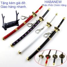 Móc khóa kiếm nhật của nhân vật zoro trong one piece, kiếm Wado Ichimonji ,Sandai Kitetsu,Thu thủy Shusui (tặng kèm giá đỡ)