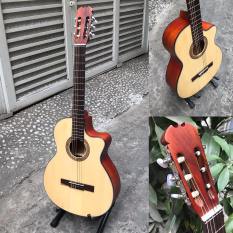 Đàn guitar classic gỗ hồng đào SVC1 có ty chống cong cần, tặng bao da, sách, phím gảy